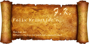 Felix Krisztián névjegykártya