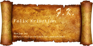 Felix Krisztián névjegykártya